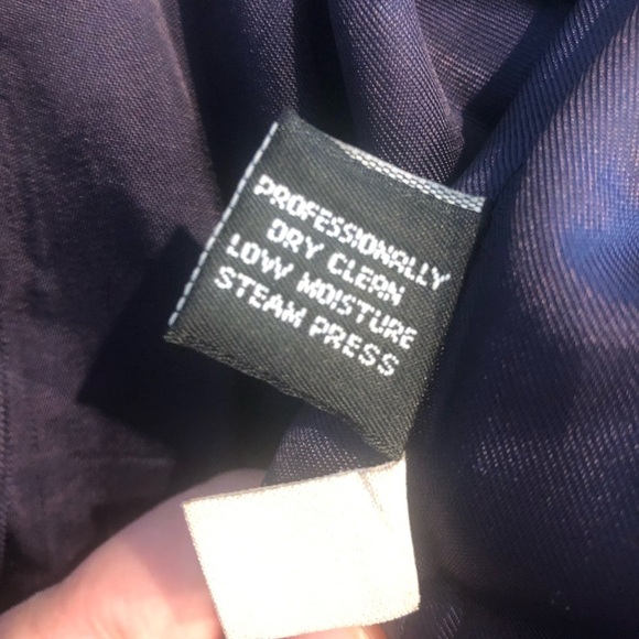 VNTG Georgio Sant Angelo Wool Windowpane Navy White Double Breasted Blazer - Picture 7 of 10